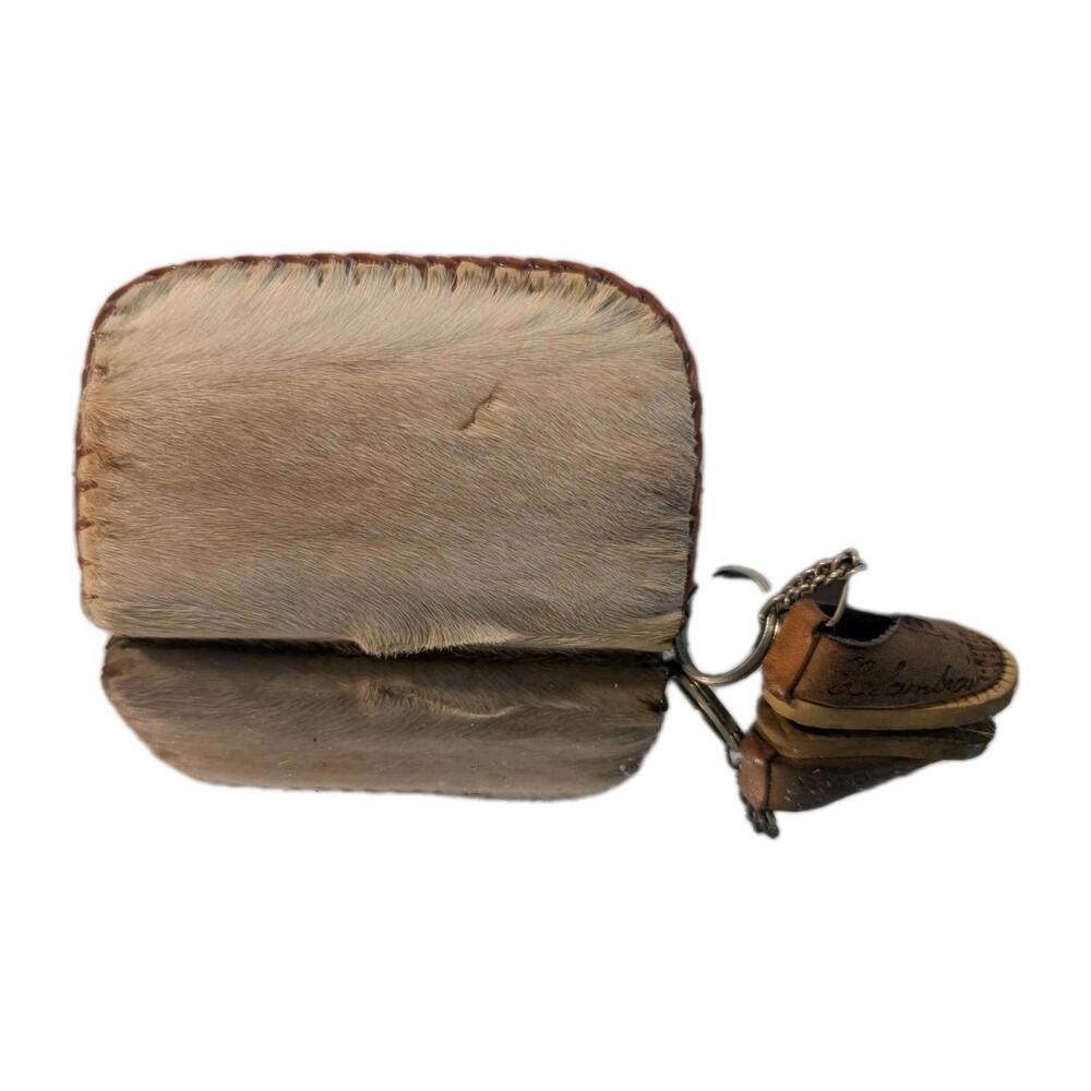 Genuine Cowhide‎ Coin Purse And Leather Shoe Keychain From Columbia